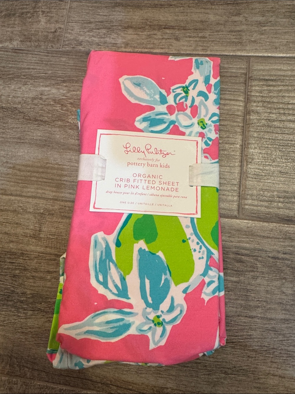 Lilly Pulitzer Pink Lemonade Floral Crib Fitted Sheet